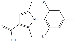 1-(2,6-dibromo-4-methylphenyl)-2,5-dimethyl-1H-pyrrole-3-carboxylic acid Structure