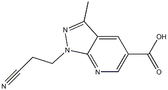 1-(2-cyanoethyl)-3-methyl-1H-pyrazolo[3,4-b]pyridine-5-carboxylic acid 구조식 이미지