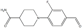 1-(2-fluoro-4-formylphenyl)piperidine-4-carboxamide Structure