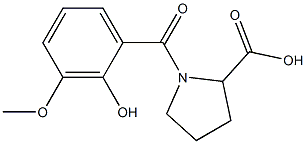 1-(2-hydroxy-3-methoxybenzoyl)pyrrolidine-2-carboxylic acid 구조식 이미지