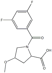 1-(3,5-difluorobenzoyl)-4-methoxypyrrolidine-2-carboxylic acid Structure