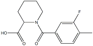 1-(3-fluoro-4-methylbenzoyl)piperidine-2-carboxylic acid 구조식 이미지