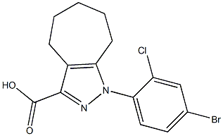 1-(4-bromo-2-chlorophenyl)-1,4,5,6,7,8-hexahydrocyclohepta[c]pyrazole-3-carboxylic acid Structure