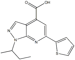1-(butan-2-yl)-6-(thiophen-2-yl)-1H-pyrazolo[3,4-b]pyridine-4-carboxylic acid Structure