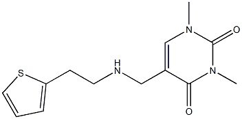 1,3-dimethyl-5-({[2-(thiophen-2-yl)ethyl]amino}methyl)-1,2,3,4-tetrahydropyrimidine-2,4-dione Structure