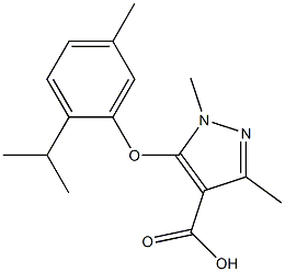 1,3-dimethyl-5-[5-methyl-2-(propan-2-yl)phenoxy]-1H-pyrazole-4-carboxylic acid Structure