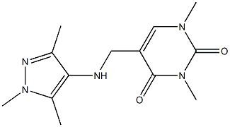 1,3-dimethyl-5-{[(1,3,5-trimethyl-1H-pyrazol-4-yl)amino]methyl}-1,2,3,4-tetrahydropyrimidine-2,4-dione 구조식 이미지