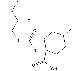 1-[({[2-(dimethylamino)-2-oxoethyl]amino}carbonyl)amino]-4-methylcyclohexanecarboxylic acid 구조식 이미지