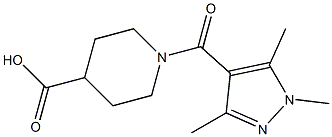 1-[(1,3,5-trimethyl-1H-pyrazol-4-yl)carbonyl]piperidine-4-carboxylic acid Structure