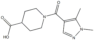 1-[(1,5-dimethyl-1H-pyrazol-4-yl)carbonyl]piperidine-4-carboxylic acid Structure