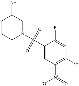 1-[(2,4-difluoro-5-nitrobenzene)sulfonyl]piperidin-3-amine Structure