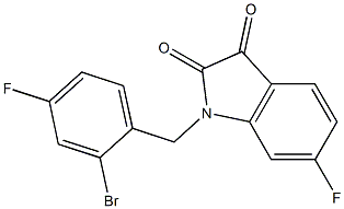 1-[(2-bromo-4-fluorophenyl)methyl]-6-fluoro-2,3-dihydro-1H-indole-2,3-dione Structure