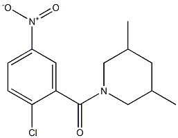 1-[(2-chloro-5-nitrophenyl)carbonyl]-3,5-dimethylpiperidine 구조식 이미지