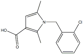 1-[(2-chlorophenyl)methyl]-2,5-dimethyl-1H-pyrrole-3-carboxylic acid 구조식 이미지
