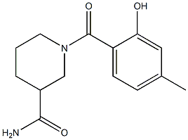 1-[(2-hydroxy-4-methylphenyl)carbonyl]piperidine-3-carboxamide Structure