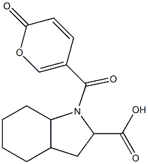 1-[(2-oxo-2H-pyran-5-yl)carbonyl]octahydro-1H-indole-2-carboxylic acid 구조식 이미지