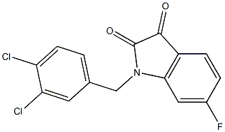 1-[(3,4-dichlorophenyl)methyl]-6-fluoro-2,3-dihydro-1H-indole-2,3-dione 구조식 이미지