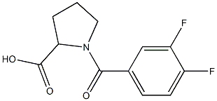 1-[(3,4-difluorophenyl)carbonyl]pyrrolidine-2-carboxylic acid Structure