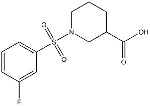 1-[(3-fluorophenyl)sulfonyl]piperidine-3-carboxylic acid Structure