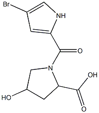 1-[(4-bromo-1H-pyrrol-2-yl)carbonyl]-4-hydroxypyrrolidine-2-carboxylic acid 구조식 이미지