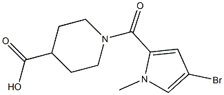 1-[(4-bromo-1-methyl-1H-pyrrol-2-yl)carbonyl]piperidine-4-carboxylic acid Structure