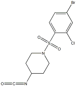 1-[(4-bromo-2-chlorobenzene)sulfonyl]-4-isocyanatopiperidine Structure