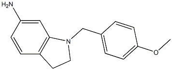 1-[(4-methoxyphenyl)methyl]-2,3-dihydro-1H-indol-6-amine 구조식 이미지
