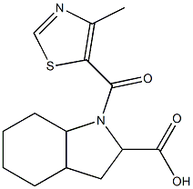 1-[(4-methyl-1,3-thiazol-5-yl)carbonyl]-octahydro-1H-indole-2-carboxylic acid Structure