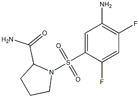 1-[(5-amino-2,4-difluorobenzene)sulfonyl]pyrrolidine-2-carboxamide 구조식 이미지