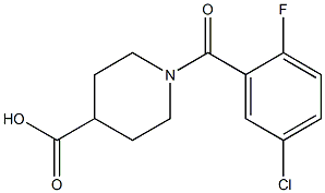 1-[(5-chloro-2-fluorophenyl)carbonyl]piperidine-4-carboxylic acid 구조식 이미지