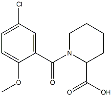1-[(5-chloro-2-methoxyphenyl)carbonyl]piperidine-2-carboxylic acid Structure