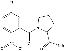 1-[(5-chloro-2-nitrophenyl)carbonyl]pyrrolidine-2-carboxamide 구조식 이미지