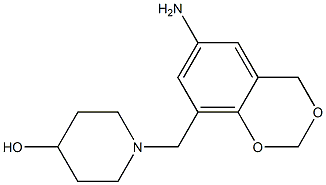 1-[(6-amino-2,4-dihydro-1,3-benzodioxin-8-yl)methyl]piperidin-4-ol Structure