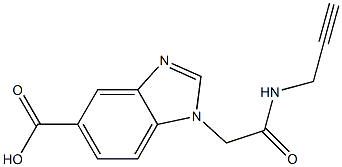 1-[(prop-2-yn-1-ylcarbamoyl)methyl]-1H-1,3-benzodiazole-5-carboxylic acid Structure