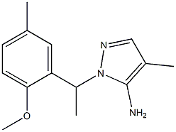 1-[1-(2-methoxy-5-methylphenyl)ethyl]-4-methyl-1H-pyrazol-5-amine 구조식 이미지