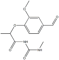 1-[2-(4-formyl-2-methoxyphenoxy)propanoyl]-3-methylurea Structure