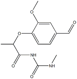 1-[2-(4-formyl-2-methoxyphenoxy)propanoyl]-3-methylurea 구조식 이미지