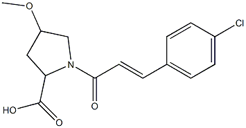 1-[3-(4-chlorophenyl)prop-2-enoyl]-4-methoxypyrrolidine-2-carboxylic acid Structure