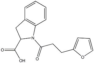 1-[3-(furan-2-yl)propanoyl]-2,3-dihydro-1H-indole-2-carboxylic acid 구조식 이미지