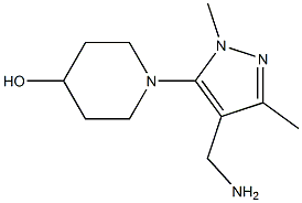 1-[4-(aminomethyl)-1,3-dimethyl-1H-pyrazol-5-yl]piperidin-4-ol 구조식 이미지