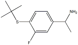 1-[4-(tert-butylsulfanyl)-3-fluorophenyl]ethan-1-amine 구조식 이미지