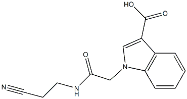 1-{[(2-cyanoethyl)carbamoyl]methyl}-1H-indole-3-carboxylic acid 구조식 이미지