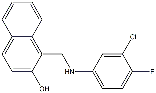 1-{[(3-chloro-4-fluorophenyl)amino]methyl}naphthalen-2-ol Structure