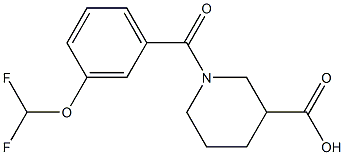 1-{[3-(difluoromethoxy)phenyl]carbonyl}piperidine-3-carboxylic acid 구조식 이미지