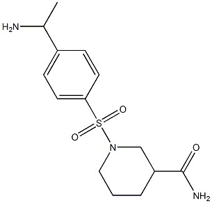 1-{[4-(1-aminoethyl)benzene]sulfonyl}piperidine-3-carboxamide Structure