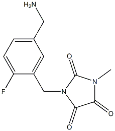 1-{[5-(aminomethyl)-2-fluorophenyl]methyl}-3-methylimidazolidine-2,4,5-trione 구조식 이미지