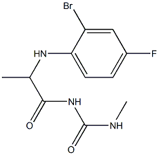 1-{2-[(2-bromo-4-fluorophenyl)amino]propanoyl}-3-methylurea 구조식 이미지