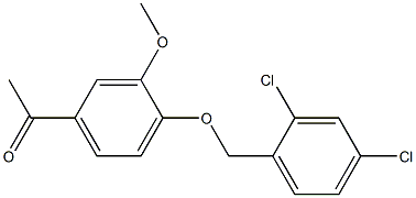 1-{4-[(2,4-dichlorophenyl)methoxy]-3-methoxyphenyl}ethan-1-one 구조식 이미지