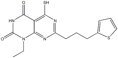 1-ethyl-5-mercapto-7-(3-thien-2-ylpropyl)pyrimido[4,5-d]pyrimidine-2,4(1H,3H)-dione 구조식 이미지