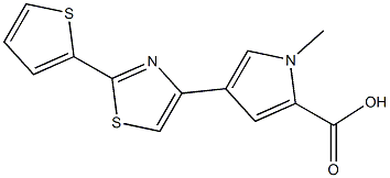 1-methyl-4-(2-thien-2-yl-1,3-thiazol-4-yl)-1H-pyrrole-2-carboxylic acid Structure